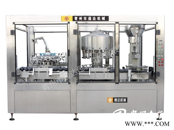 供應(yīng)葡萄酒沖瓶灌裝打塞三聯(lián)機(jī)