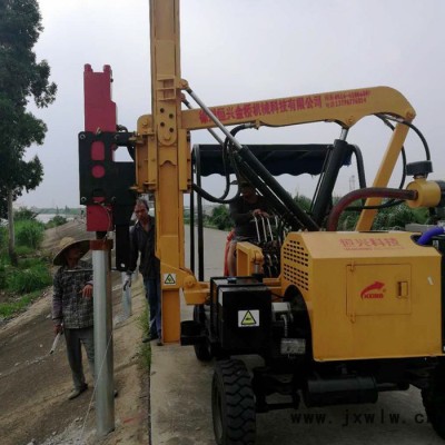 公路護欄立柱打樁機公路防護欄地面打孔機