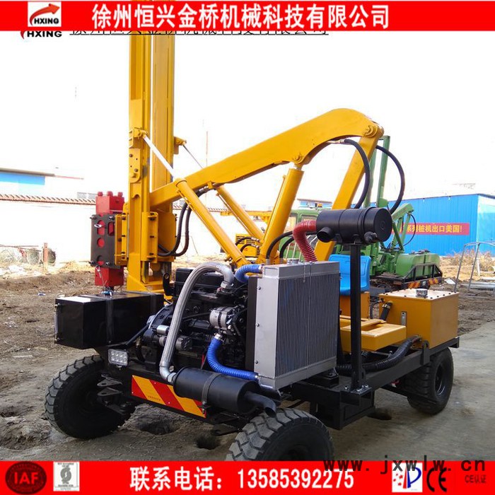 公路防護欄打孔機 波形護欄立柱壓樁機 公路液壓打樁機
