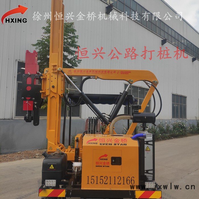 徐州安裝公路護欄立柱打樁機 小型道路路面沖擊鉆孔機