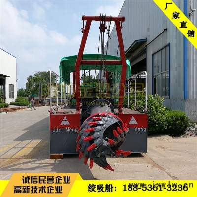 廣東絞吸式挖泥船出口使用進口發(fā)動機，廣東挖泥船出口一臺報價，廣東挖泥船試機圖