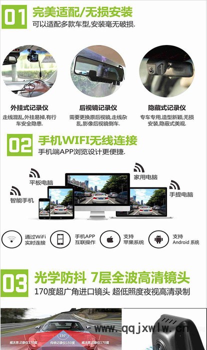 威沃思福特新銳界隱藏式無(wú)線行車記錄儀專車專用