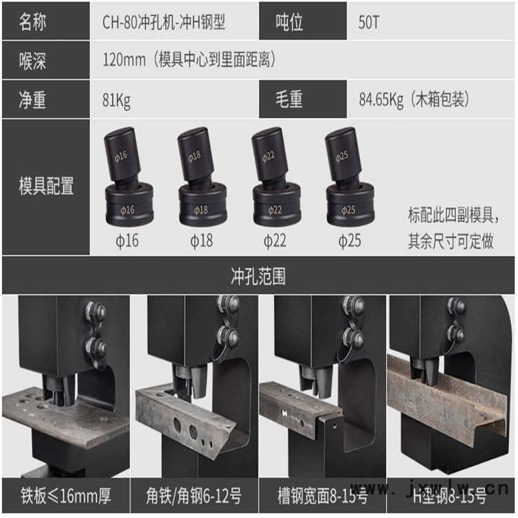 工字鋼打眼機鋁合金沖孔機河南益工圓管方管沖孔機 